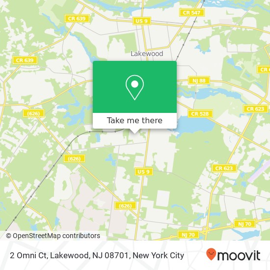 Mapa de 2 Omni Ct, Lakewood, NJ 08701