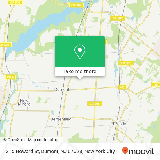 Mapa de 215 Howard St, Dumont, NJ 07628