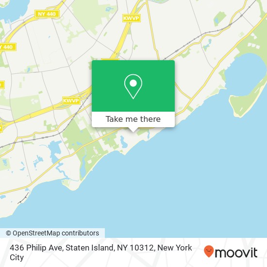 Mapa de 436 Philip Ave, Staten Island, NY 10312