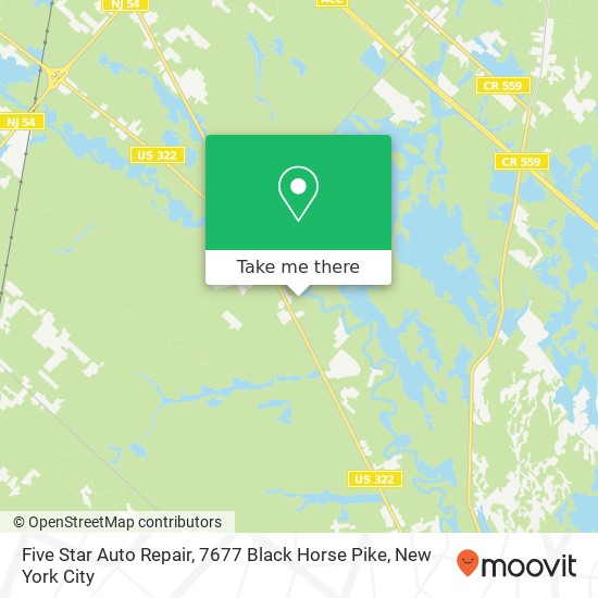 Five Star Auto Repair, 7677 Black Horse Pike map