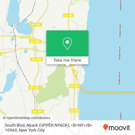 Mapa de South Blvd, Nyack (UPPER NYACK), <B>NY< / B> 10960