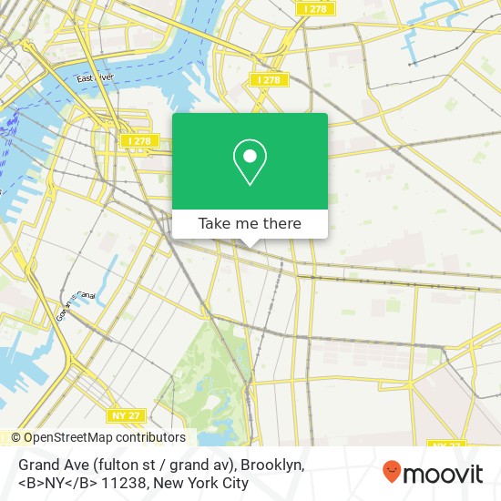 Mapa de Grand Ave (fulton st / grand av), Brooklyn, <B>NY< / B> 11238