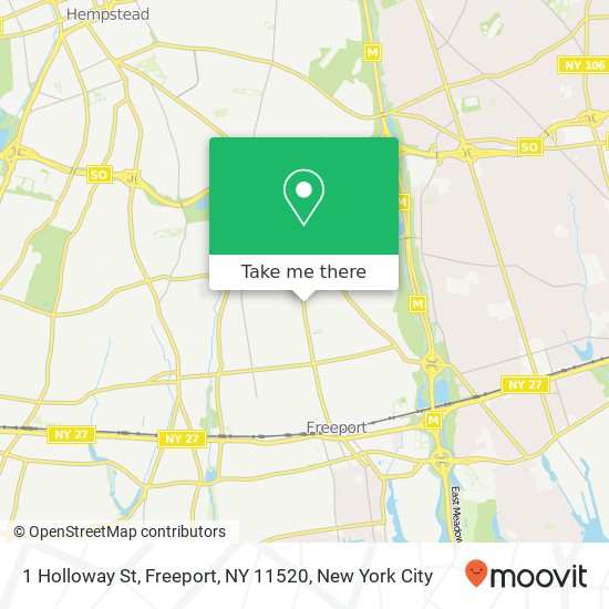 Mapa de 1 Holloway St, Freeport, NY 11520