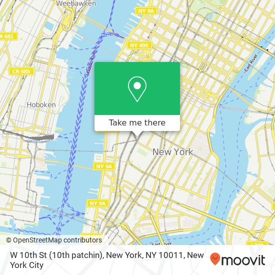 W 10th St (10th patchin), New York, NY 10011 map