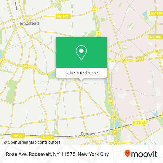 Mapa de Rose Ave, Roosevelt, NY 11575