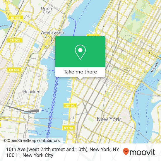 10th Ave (west 24th street and 10th), New York, NY 10011 map