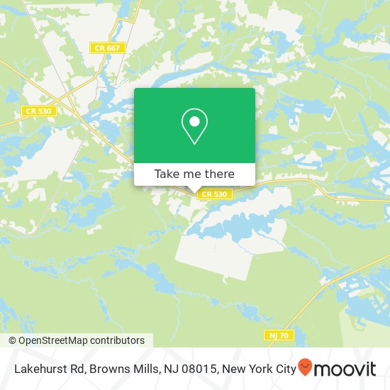 Mapa de Lakehurst Rd, Browns Mills, NJ 08015