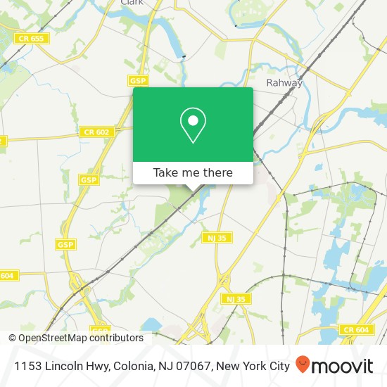 Mapa de 1153 Lincoln Hwy, Colonia, NJ 07067