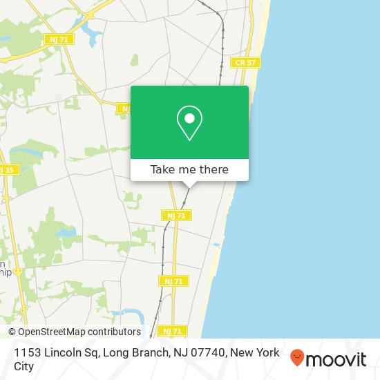 Mapa de 1153 Lincoln Sq, Long Branch, NJ 07740