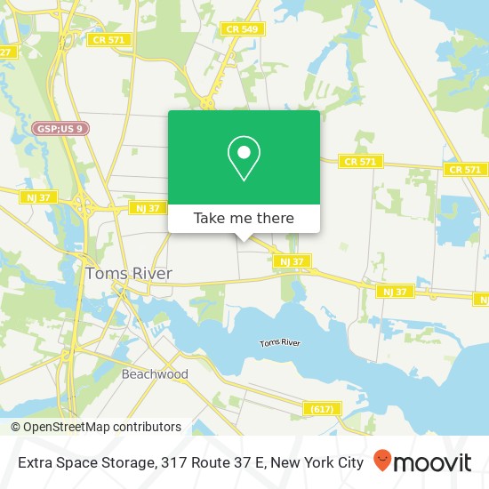 Mapa de Extra Space Storage, 317 Route 37 E