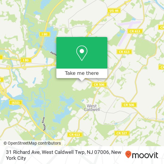 Mapa de 31 Richard Ave, West Caldwell Twp, NJ 07006