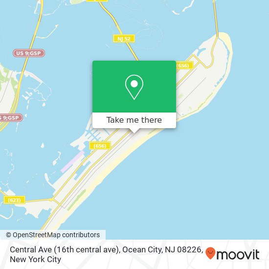 Mapa de Central Ave (16th central ave), Ocean City, NJ 08226