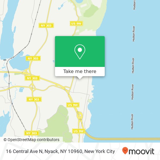 Mapa de 16 Central Ave N, Nyack, NY 10960