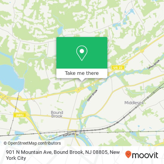 Mapa de 901 N Mountain Ave, Bound Brook, NJ 08805