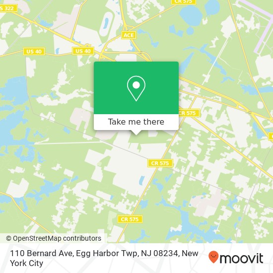 110 Bernard Ave, Egg Harbor Twp, NJ 08234 map