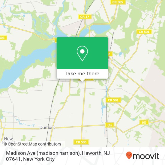 Madison Ave (madison harrison), Haworth, NJ 07641 map