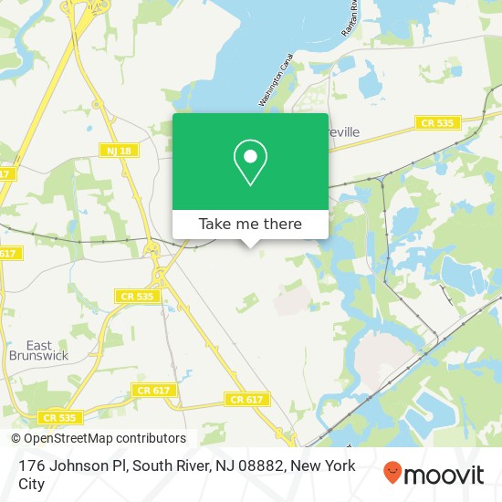 Mapa de 176 Johnson Pl, South River, NJ 08882