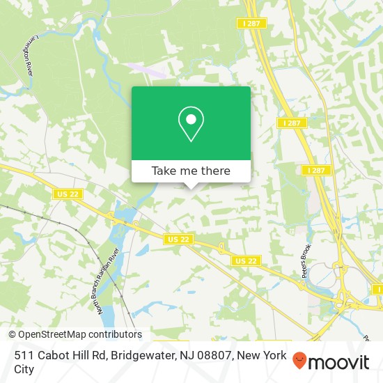 Mapa de 511 Cabot Hill Rd, Bridgewater, NJ 08807