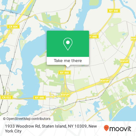 Mapa de 1933 Woodrow Rd, Staten Island, NY 10309