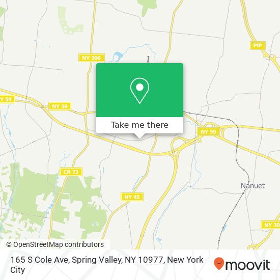 Mapa de 165 S Cole Ave, Spring Valley, NY 10977