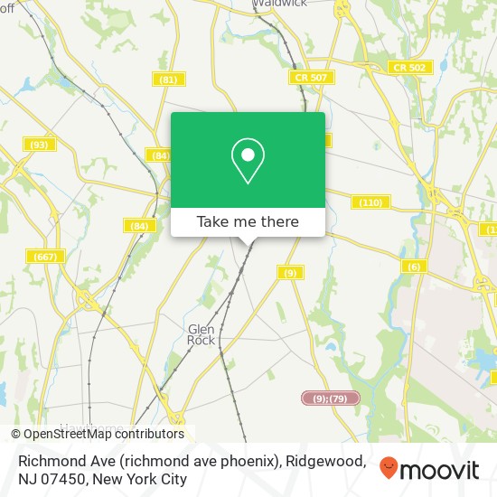 Richmond Ave (richmond ave phoenix), Ridgewood, NJ 07450 map