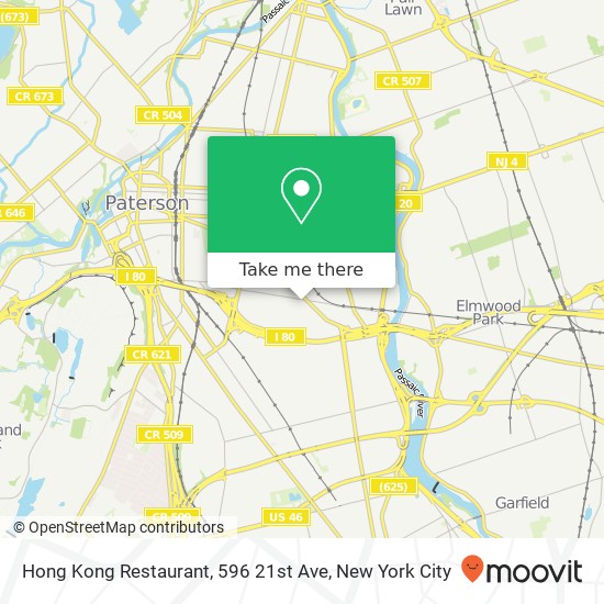 Hong Kong Restaurant, 596 21st Ave map