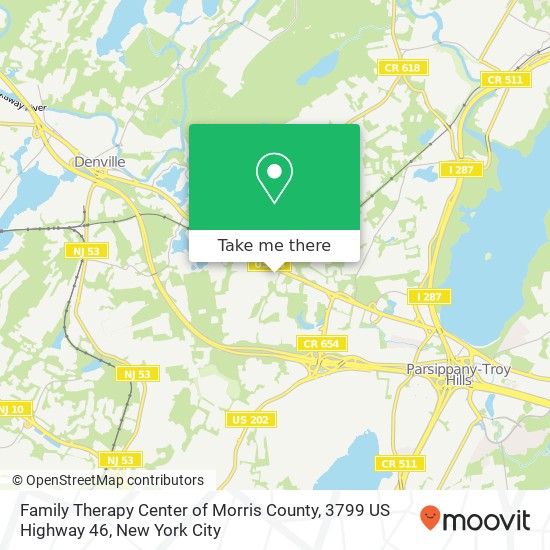 Family Therapy Center of Morris County, 3799 US Highway 46 map