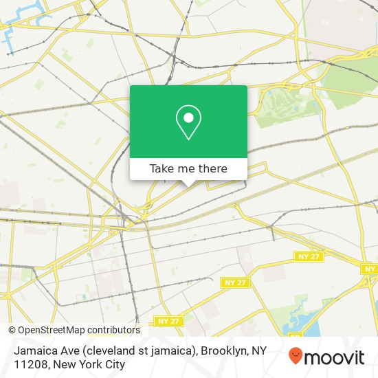 Mapa de Jamaica Ave (cleveland st jamaica), Brooklyn, NY 11208