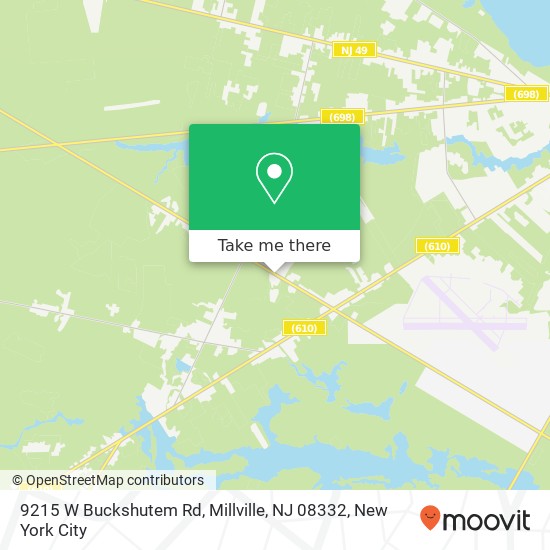 Mapa de 9215 W Buckshutem Rd, Millville, NJ 08332