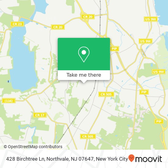 Mapa de 428 Birchtree Ln, Northvale, NJ 07647