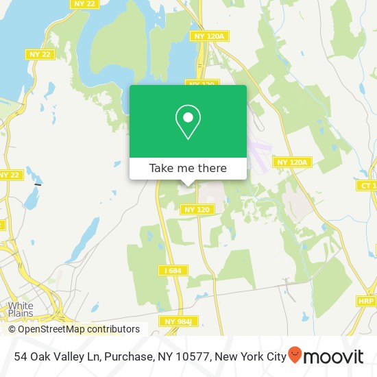 Mapa de 54 Oak Valley Ln, Purchase, NY 10577