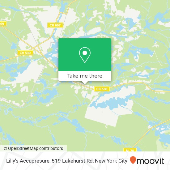 Lilly's Accupresure, 519 Lakehurst Rd map