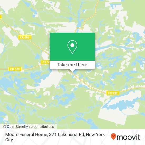 Moore Funeral Home, 371 Lakehurst Rd map