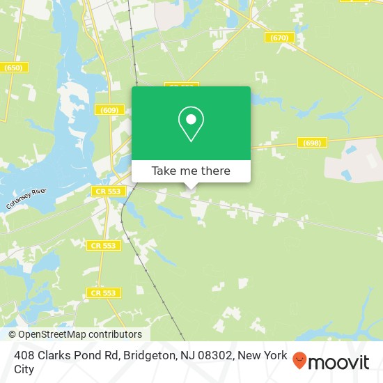 408 Clarks Pond Rd, Bridgeton, NJ 08302 map