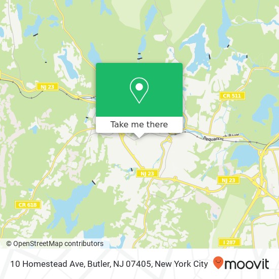 Mapa de 10 Homestead Ave, Butler, NJ 07405