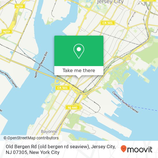 Old Bergen Rd (old bergen rd seaview), Jersey City, NJ 07305 map