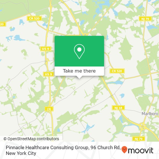 Mapa de Pinnacle Healthcare Consulting Group, 96 Church Rd