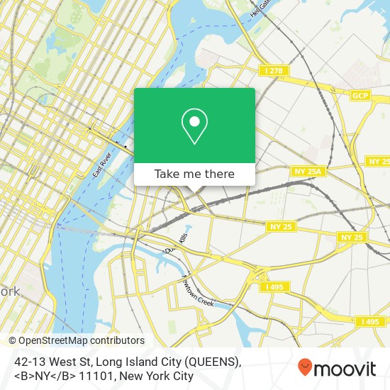 Mapa de 42-13 West St, Long Island City (QUEENS), <B>NY< / B> 11101