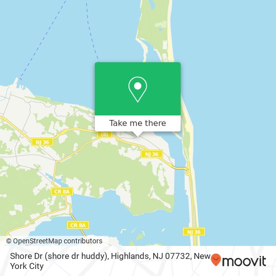 Mapa de Shore Dr (shore dr huddy), Highlands, NJ 07732
