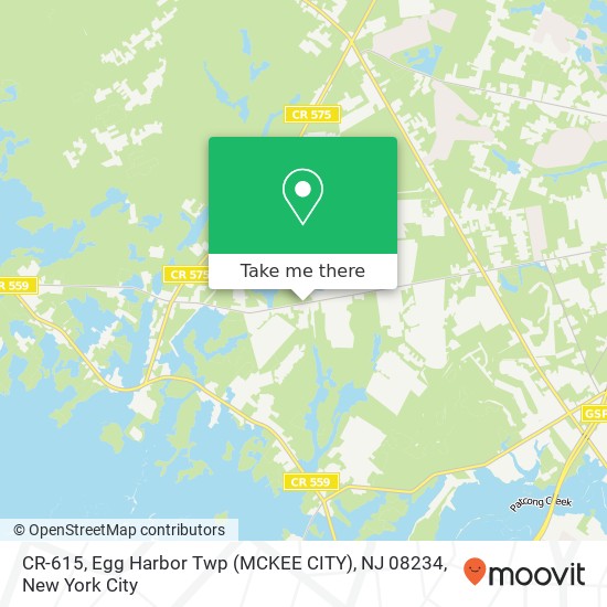 CR-615, Egg Harbor Twp (MCKEE CITY), NJ 08234 map