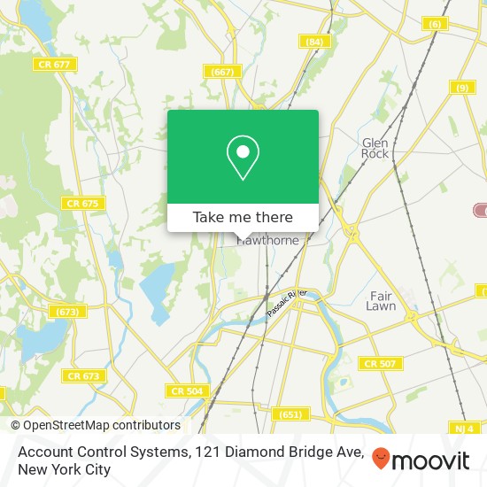 Mapa de Account Control Systems, 121 Diamond Bridge Ave