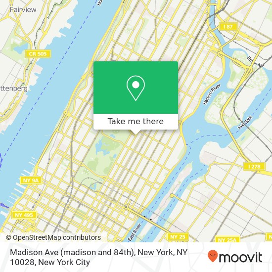 Mapa de Madison Ave (madison and 84th), New York, NY 10028
