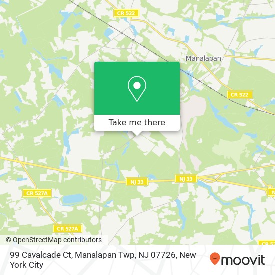 Mapa de 99 Cavalcade Ct, Manalapan Twp, NJ 07726