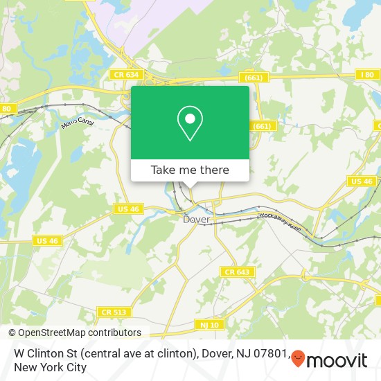 Mapa de W Clinton St (central ave at clinton), Dover, NJ 07801