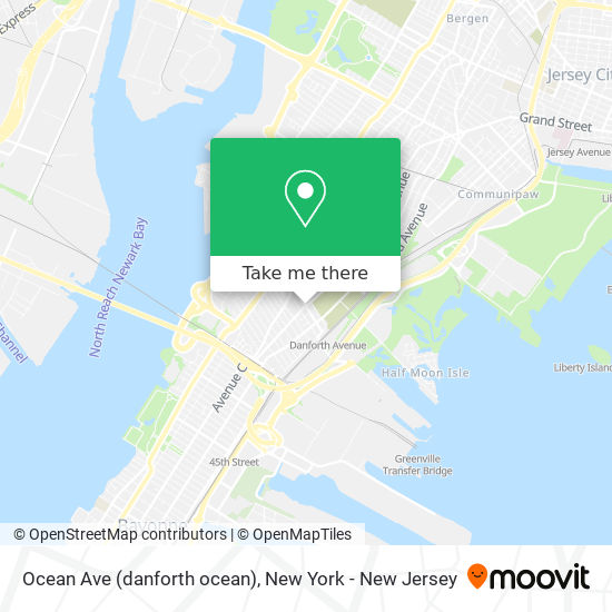 Ocean Ave (danforth ocean) map