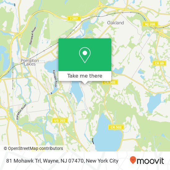 Mapa de 81 Mohawk Trl, Wayne, NJ 07470