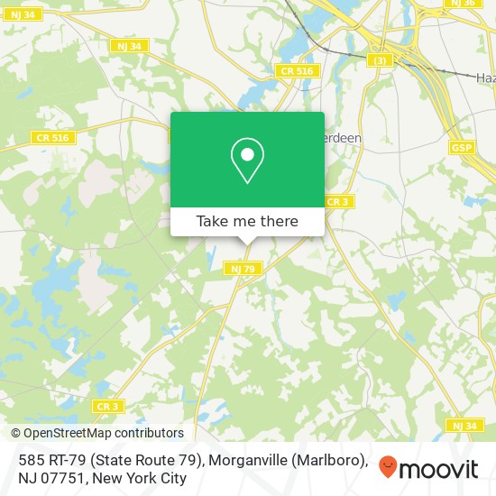 Mapa de 585 RT-79 (State Route 79), Morganville (Marlboro), NJ 07751