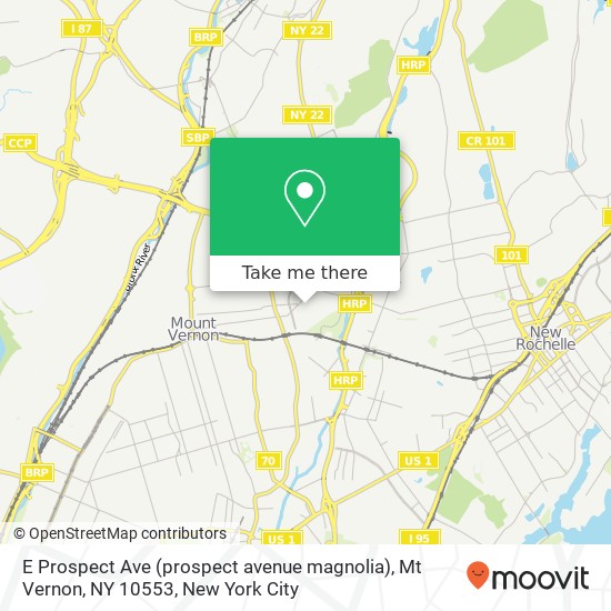 E Prospect Ave (prospect avenue magnolia), Mt Vernon, NY 10553 map
