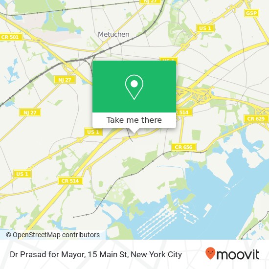Mapa de Dr Prasad for Mayor, 15 Main St