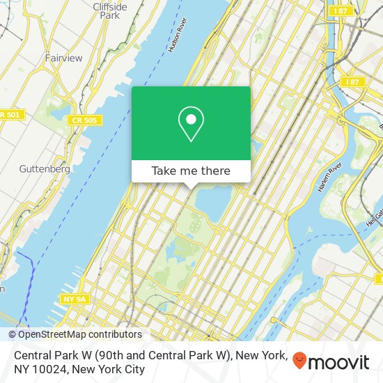 Central Park W (90th and Central Park W), New York, NY 10024 map